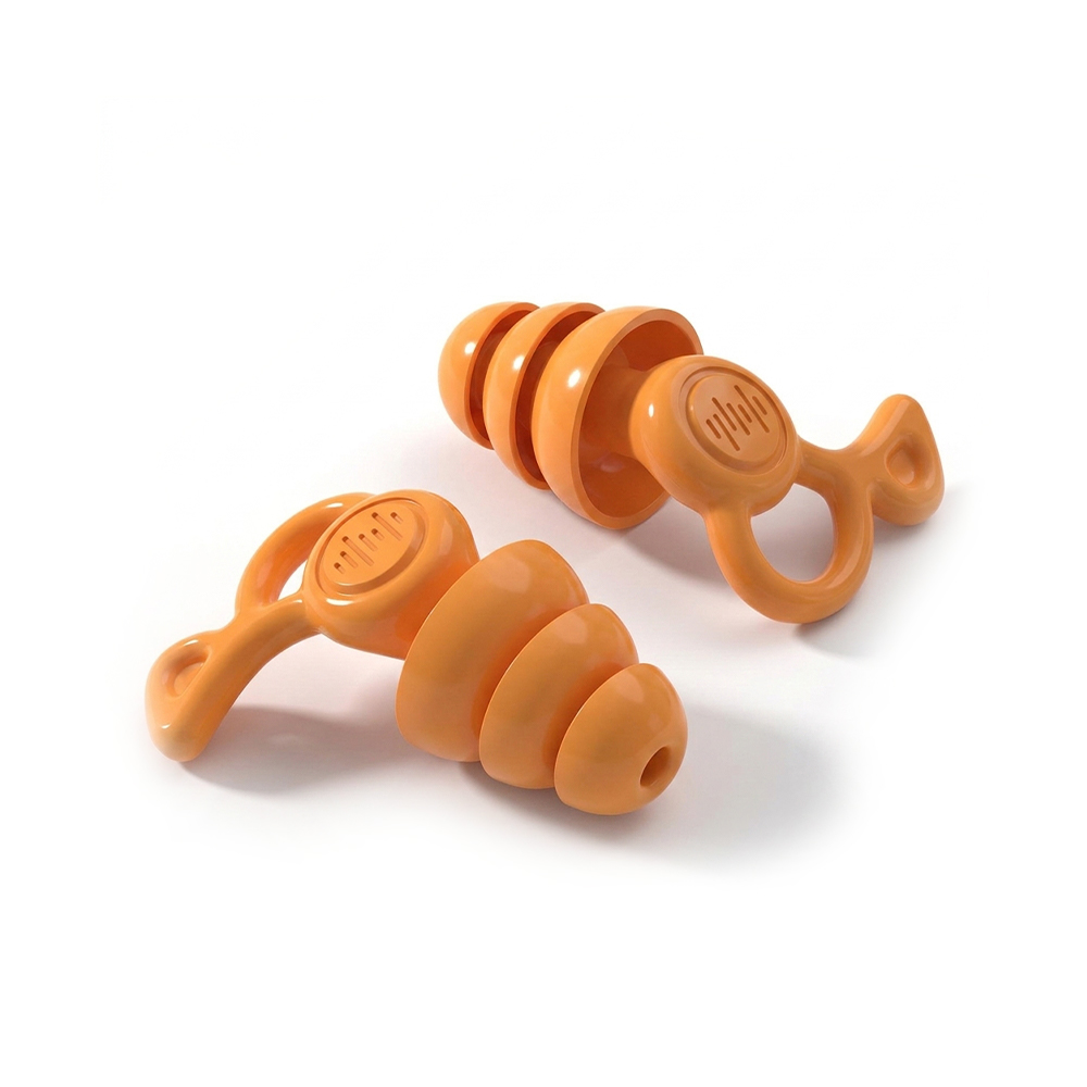 3-Layer Flange Silicone Ear Plugs na may Mga Pull Tab