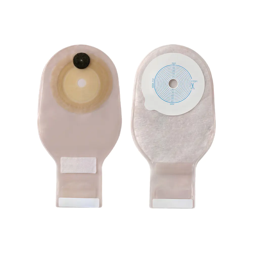 One-Piece Single-Sided Non-woven at Mesh Membrane Outer Layer Velcro Seal Ostomy Bag