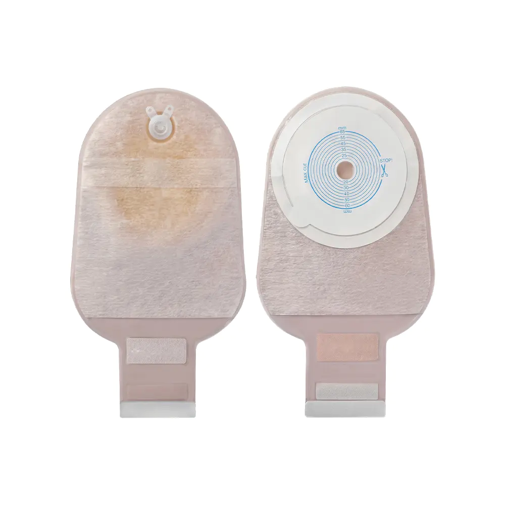 One-Piece Double-Side Non-woven Outer Layer Velcro Seal Ostomy Bag
