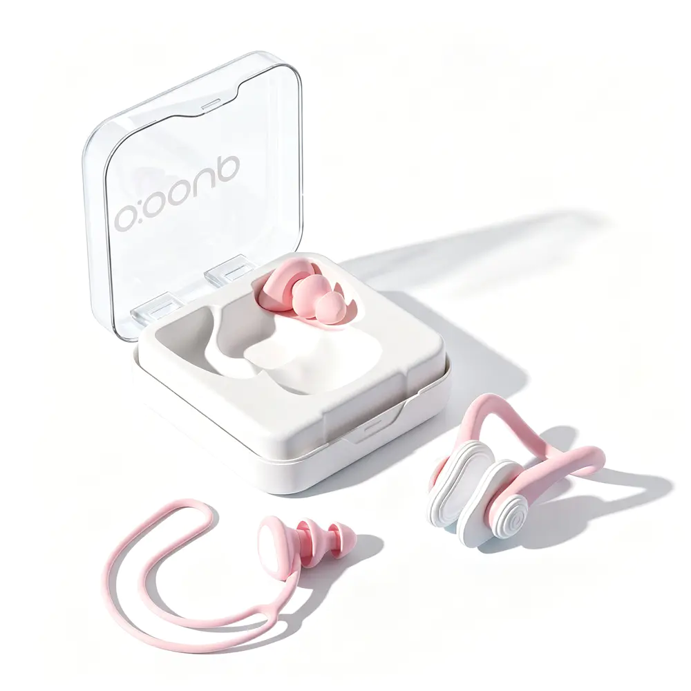 3 in 1 Reusable Silicone Swimming Ear Plugs na may Anti-Lost Lanyard