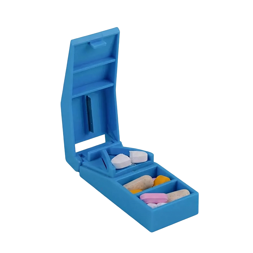 Portable na 2-in-1 na Pill Cutter at Storage Box