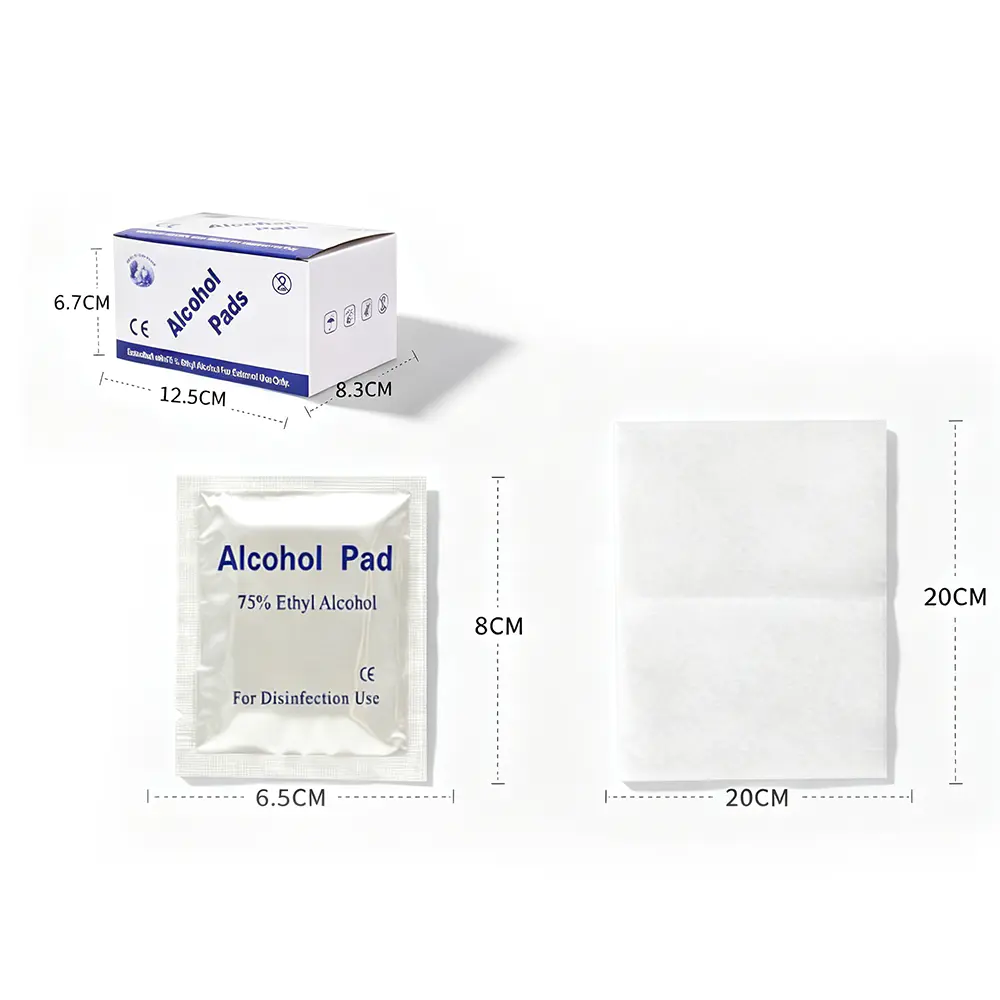 Indibidwal na Nakabalot na Alcohol Prep Pads, 75% Ethyl Alcohol Disposable Sterile Wipes para sa Paglilinis ng Balat, Pagbubutas, Gadget at First Aid Disinfection