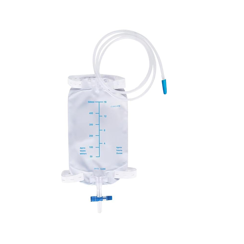 500ml Portable at Discreet Latex-Free Medical PVC Urinary Leg Bag na may Anti-Reflux Valve