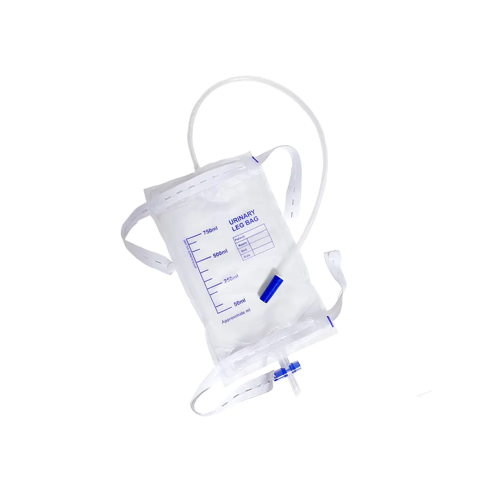 750ml Urinary Latex-Free Medical PVC Ergonomic Comfort Fit Leg Bag na may Anti-Reflux Valve